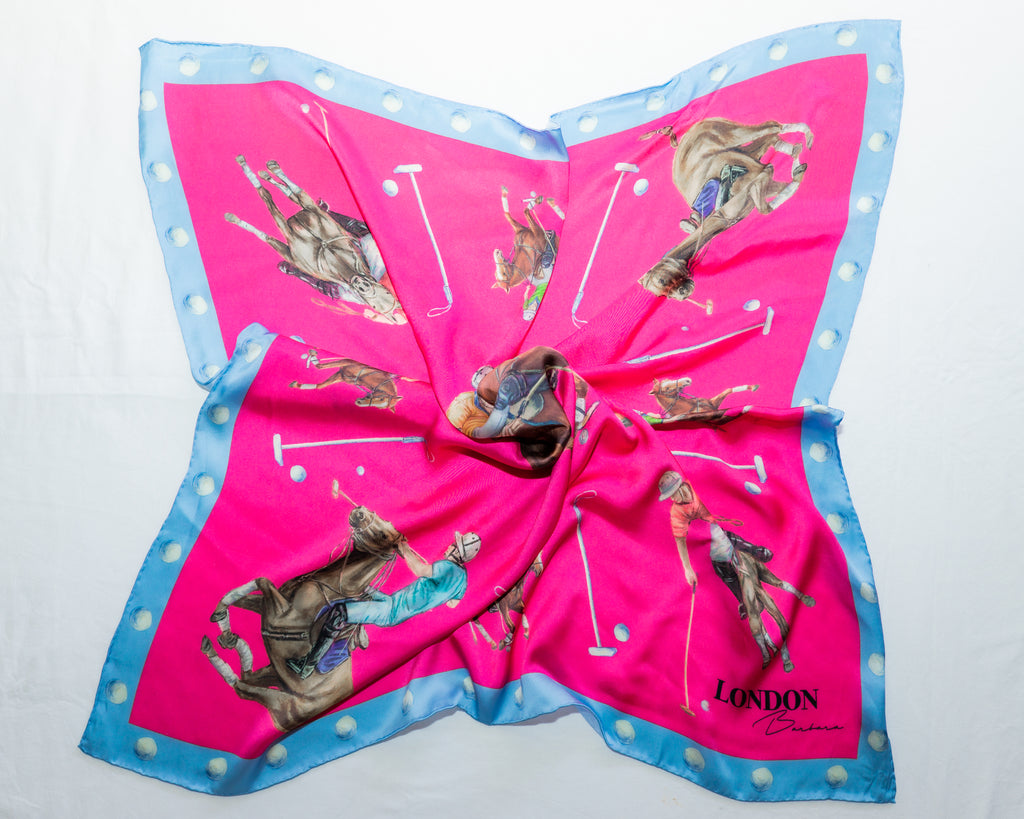 Horse Polo Silk Scarf