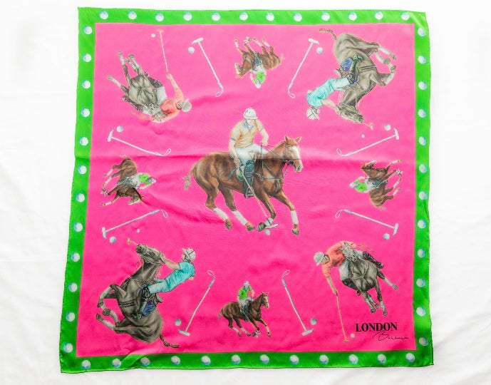 Horse Polo Silk Scarf